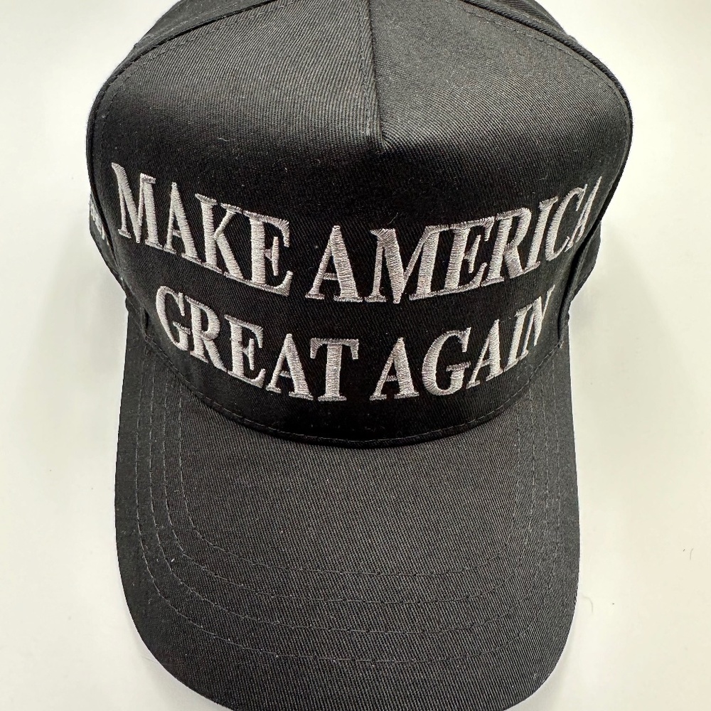 Cali-Fame Trump Make America Great Again Logo Black Trucker Hat Cap One Size